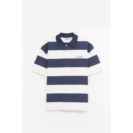 CARHARTT WIP DELRAY STRIPE BLUE DELRAY POLO